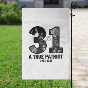 Freedom Number 31 Tribute Graphic Garden Flag Thank You Charlie Kirk A True Patriot Memorial TS02 Print Your Wear