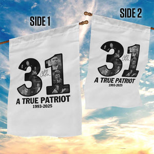 Freedom Number 31 Tribute Graphic Garden Flag Thank You Charlie Kirk A True Patriot Memorial TS02 Print Your Wear
