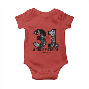 Freedom Number 31 Tribute Graphic Baby Onesie Thank You Charlie Kirk A True Patriot Memorial TS02 Red Print Your Wear