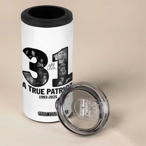 Freedom Number 31 Tribute Graphic 4 in 1 Can Cooler Tumbler Thank You Charlie Kirk A True Patriot Memorial TS02 Print Your Wear
