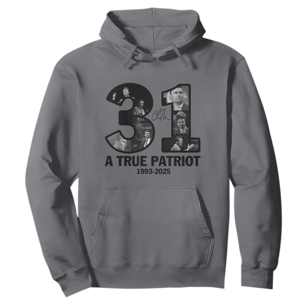 Freedom Number 31 Tribute Graphic Hoodie Thank You Charlie Kirk A True Patriot Memorial TS02 Charcoal Print Your Wear