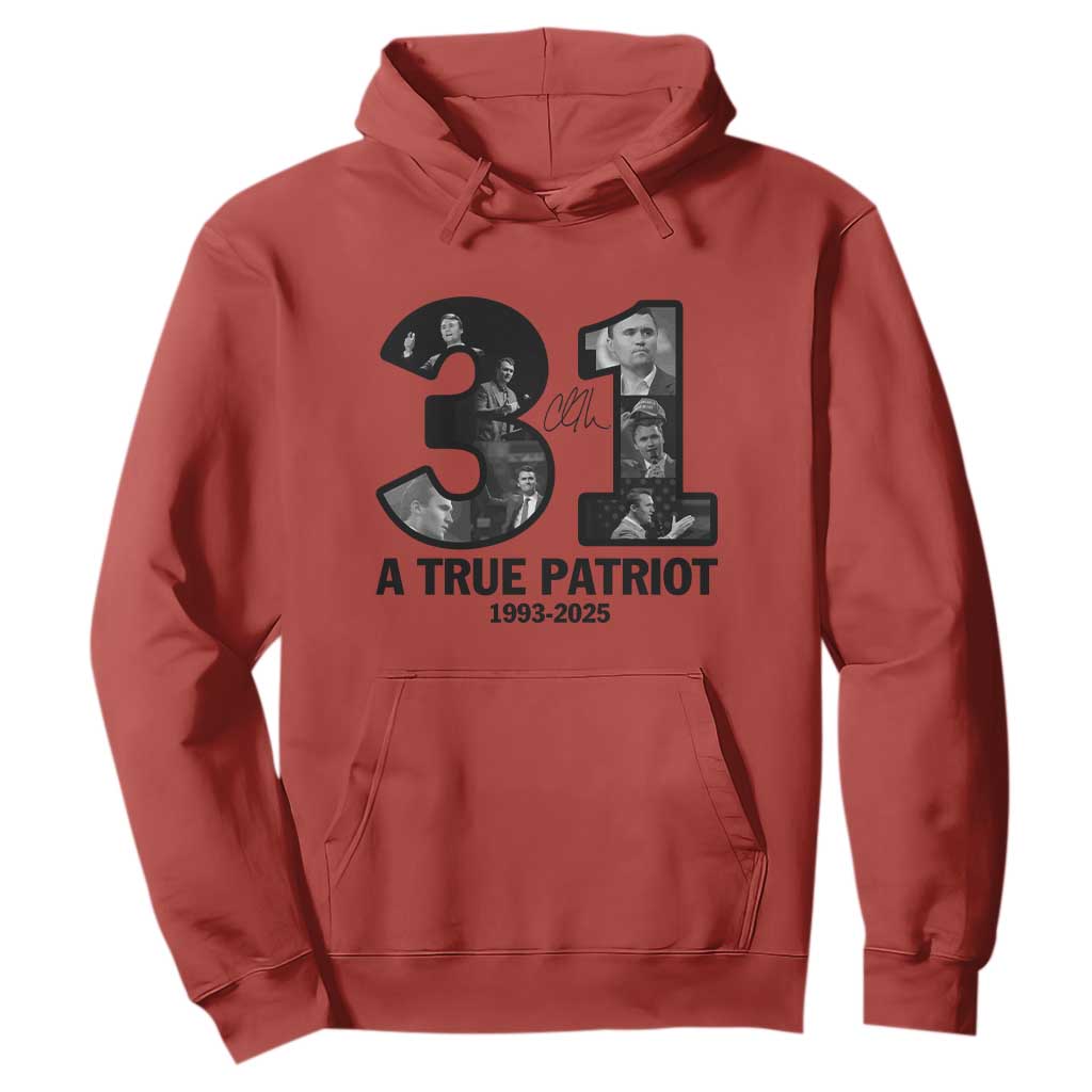 Freedom Number 31 Tribute Graphic Hoodie Thank You Charlie Kirk A True Patriot Memorial TS02 Red Print Your Wear