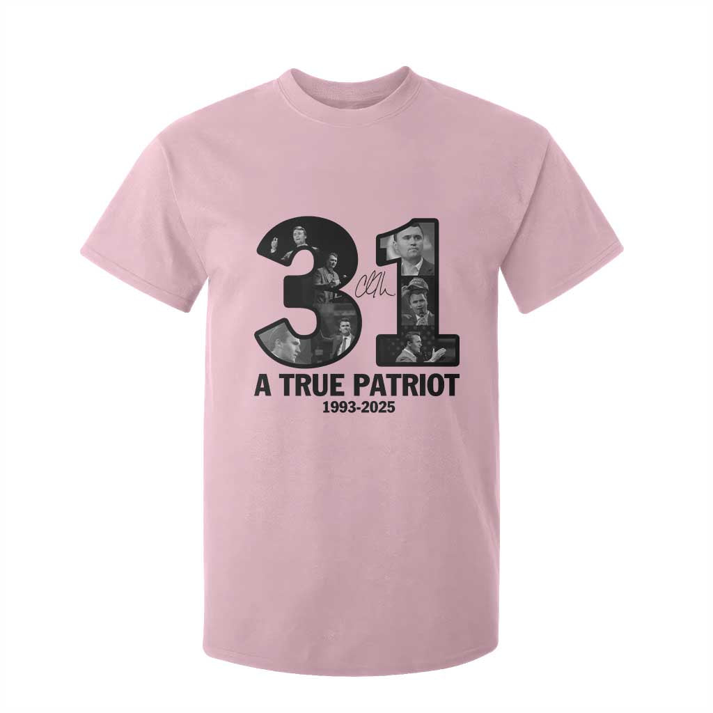 Freedom Number 31 Tribute Graphic T Shirt For Kid Thank You Charlie Kirk A True Patriot Memorial TS02 Light Pink Print Your Wear