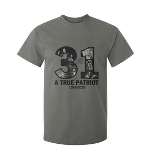Freedom Number 31 Tribute Graphic T Shirt For Kid Thank You Charlie Kirk A True Patriot Memorial TS02 Military Green Print Your Wear