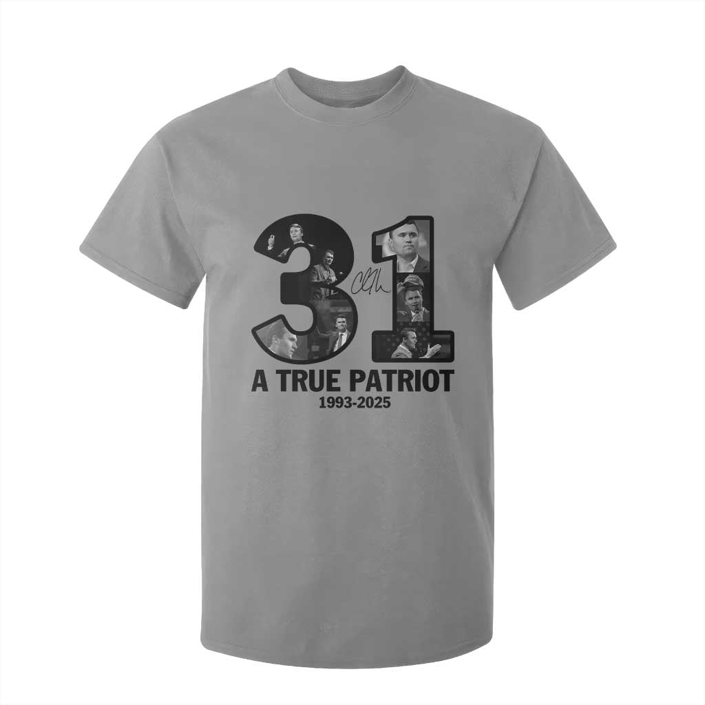 Freedom Number 31 Tribute Graphic T Shirt For Kid Thank You Charlie Kirk A True Patriot Memorial TS02 Sport Gray Print Your Wear