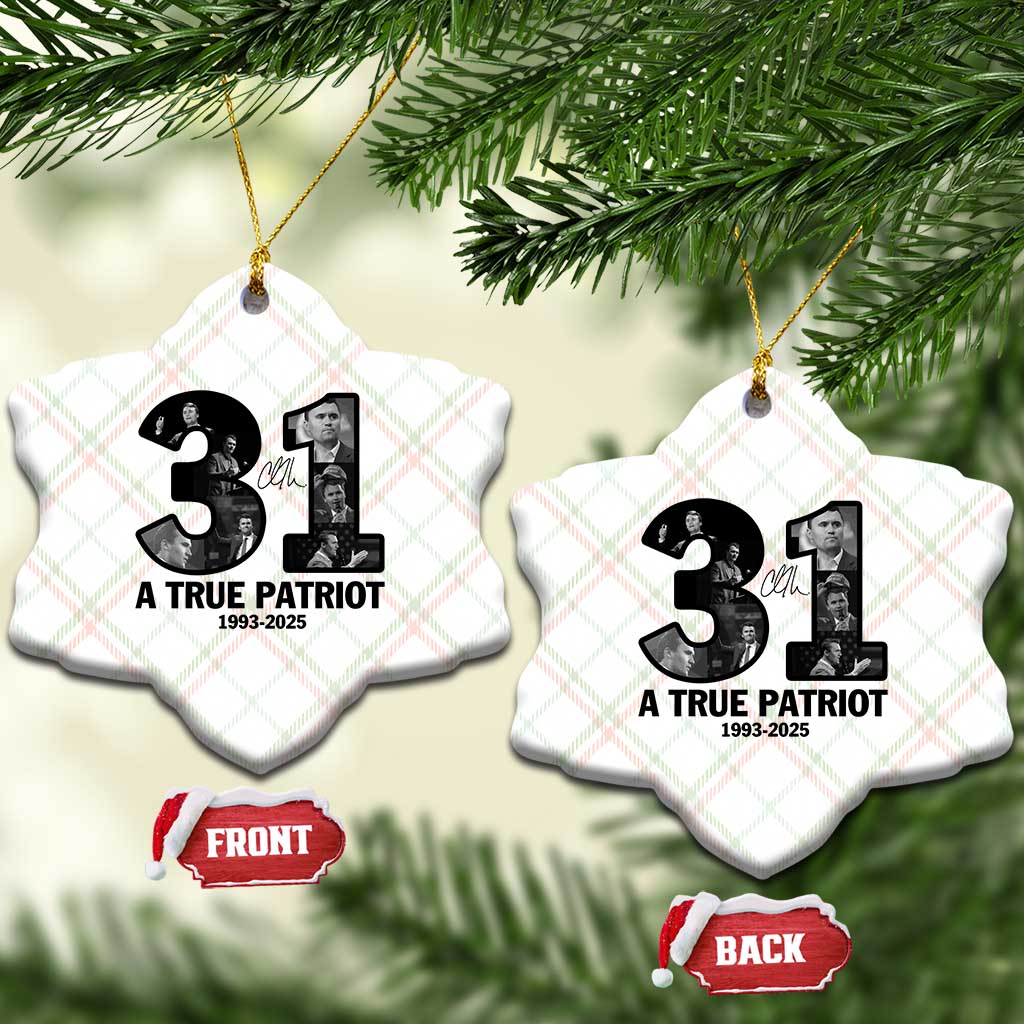 Freedom Number 31 Tribute Graphic Ceramic Ornament Thank You Charlie Kirk A True Patriot Memorial TS02 Print Your Wear