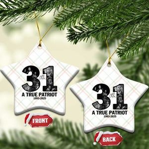 Freedom Number 31 Tribute Graphic Ceramic Ornament Thank You Charlie Kirk A True Patriot Memorial TS02 Print Your Wear