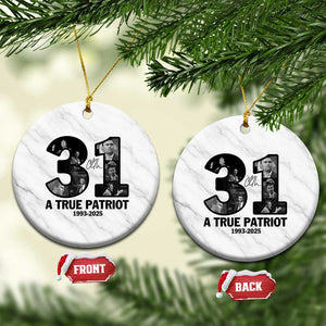 Freedom Number 31 Tribute Graphic Ceramic Ornament Thank You Charlie Kirk A True Patriot Memorial TS02 1pc White Marble Print Your Wear