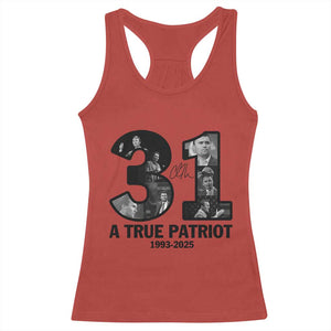 Freedom Number 31 Tribute Graphic Racerback Tank Top Thank You Charlie Kirk A True Patriot Memorial TS02 Red Print Your Wear