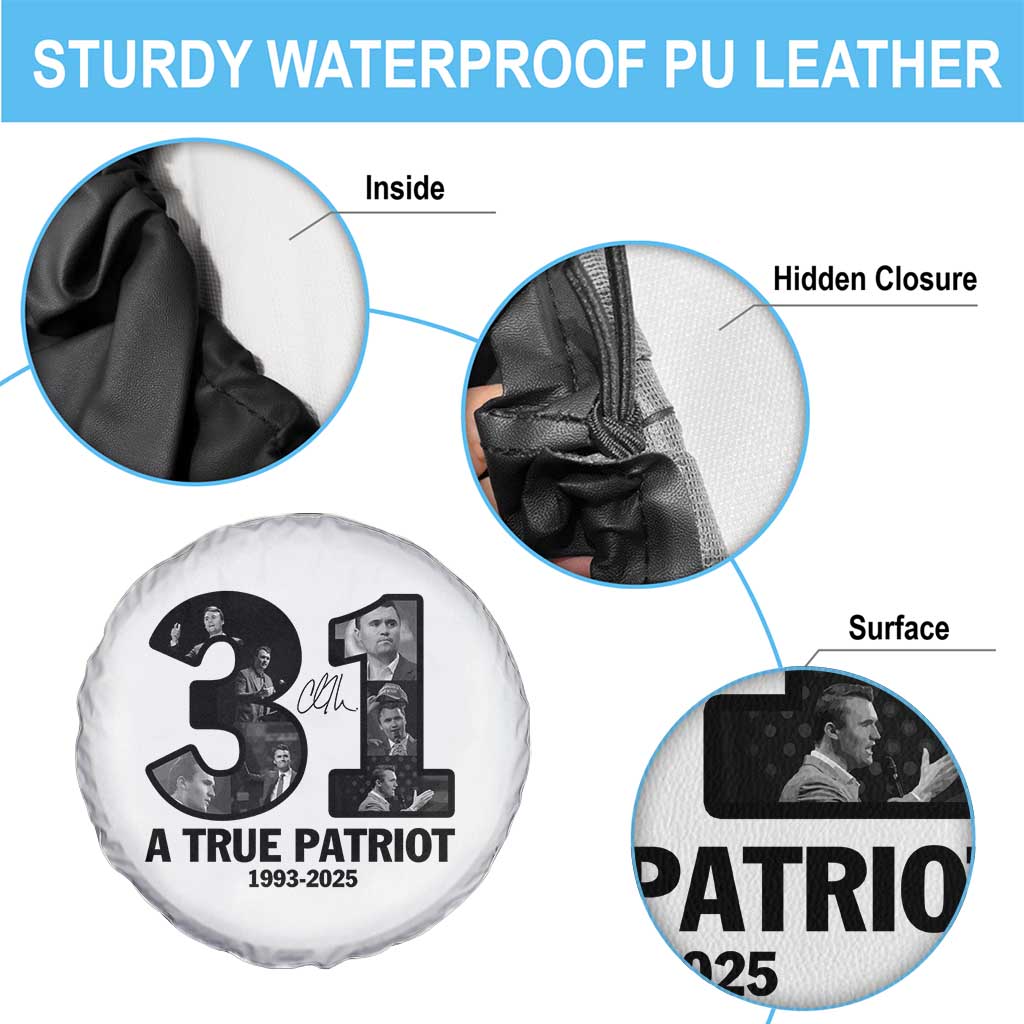 Freedom Number 31 Tribute Graphic Spare Tire Cover Thank You Charlie Kirk A True Patriot Memorial TS02 Print Your Wear