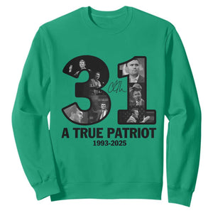 Freedom Number 31 Tribute Graphic Sweatshirt Thank You Charlie Kirk A True Patriot Memorial TS02 Irish Green Print Your Wear