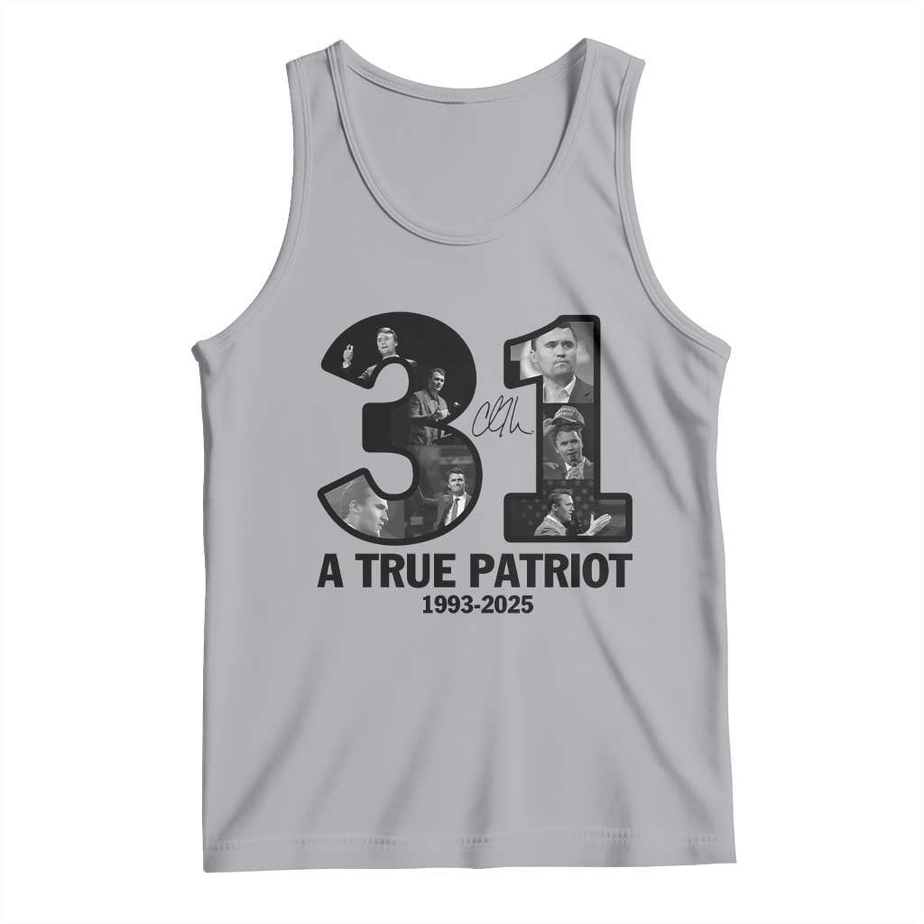 Freedom Number 31 Tribute Graphic Tank Top Thank You Charlie Kirk A True Patriot Memorial TS02 Athletic Heather Print Your Wear