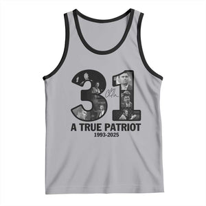 Freedom Number 31 Tribute Graphic Tank Top Thank You Charlie Kirk A True Patriot Memorial TS02 Athletic Heather Black Print Your Wear