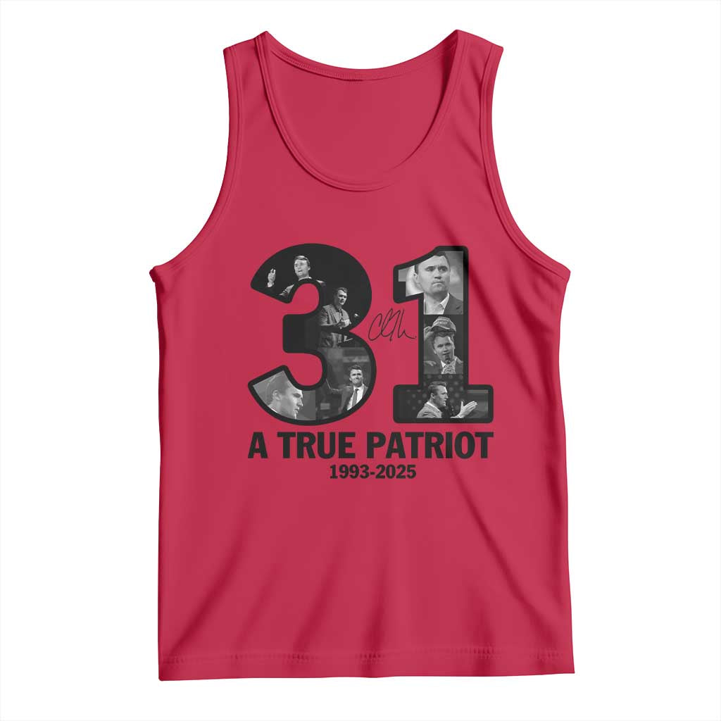 Freedom Number 31 Tribute Graphic Tank Top Thank You Charlie Kirk A True Patriot Memorial TS02 Red Print Your Wear