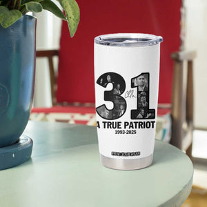 Freedom Number 31 Tribute Graphic Tumbler Cup Thank You Charlie Kirk A True Patriot Memorial TS02 Print Your Wear
