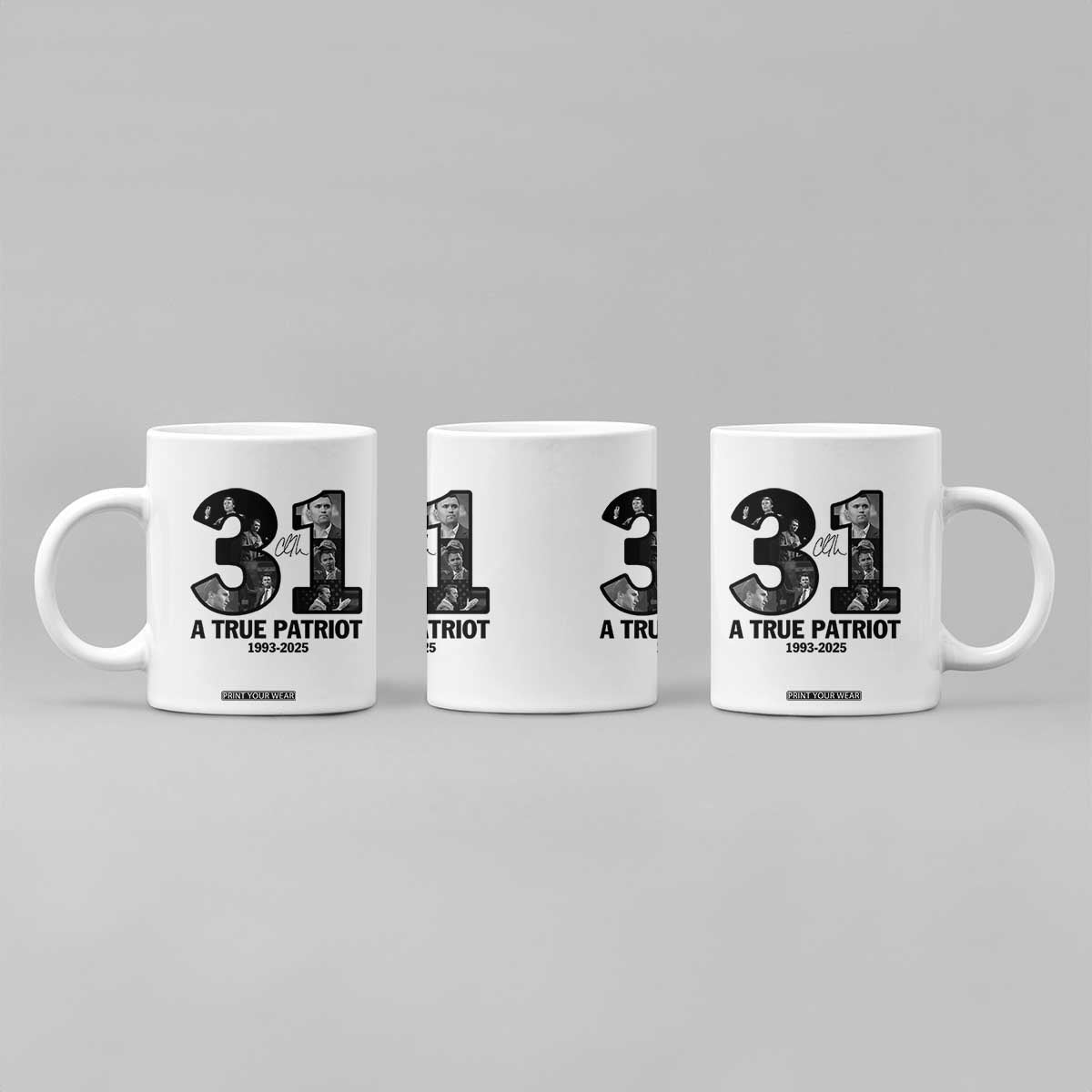 Freedom Number 31 Tribute Graphic Coffee Mug Thank You Charlie Kirk A True Patriot Memorial TS02 Print Your Wear