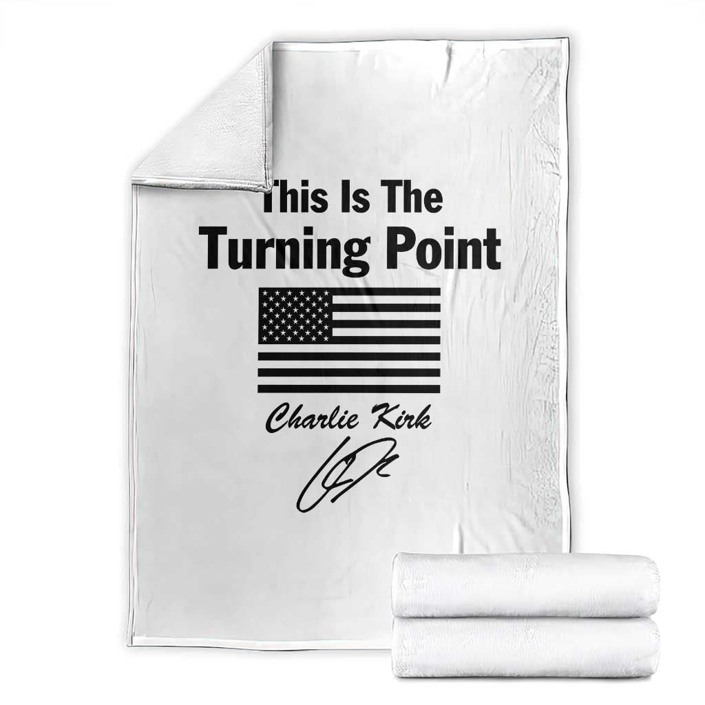 This is The Turning Point Throw Blanket American Flag A True Patriot Statement TS02 White Print Your Wear