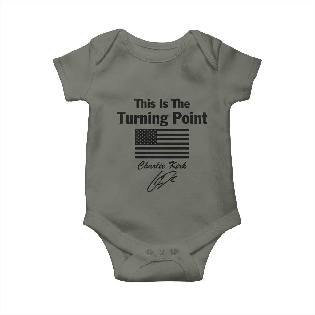 This is The Turning Point Baby Onesie American Flag A True Patriot Statement TS02 Military Green Print Your Wear