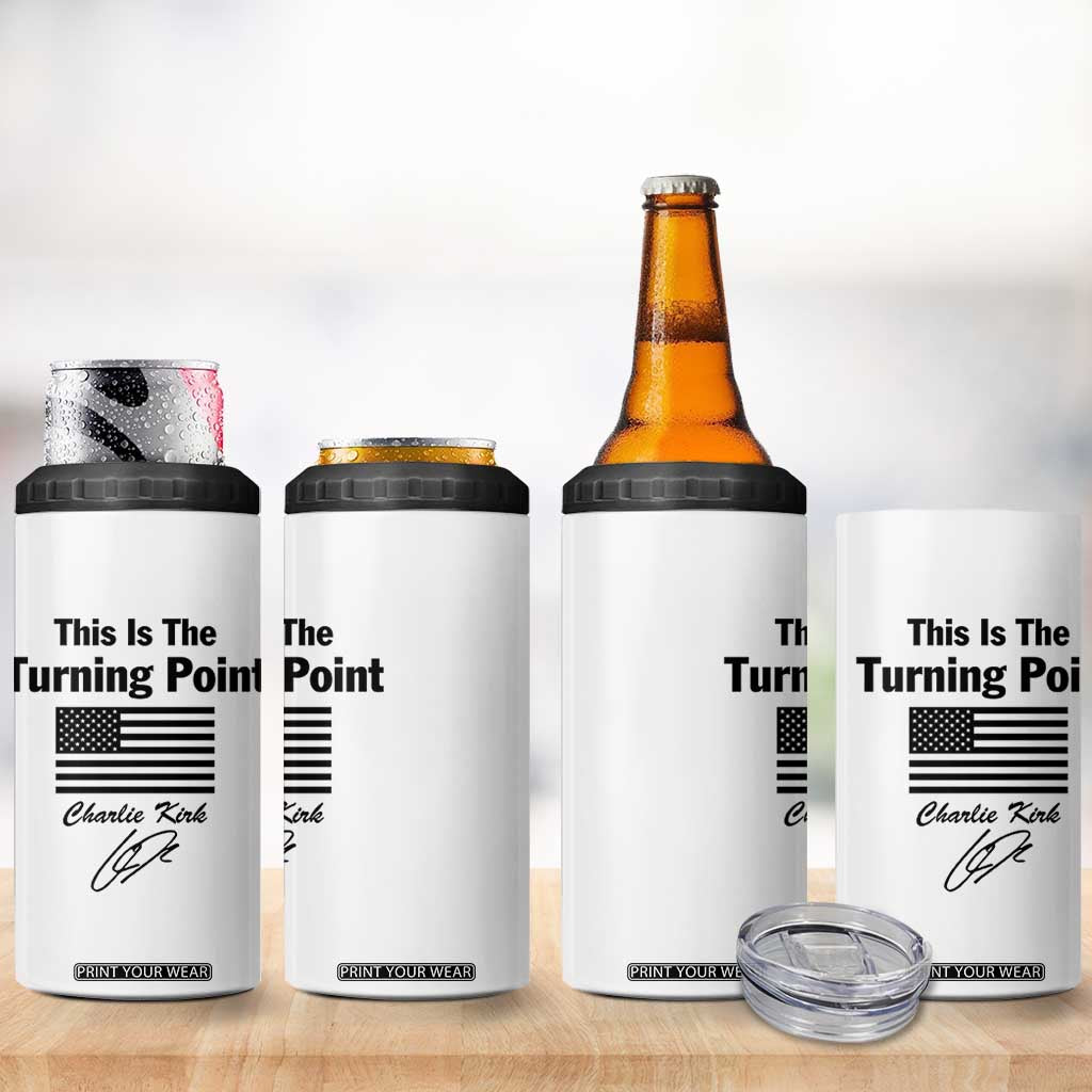 This is The Turning Point 4 in 1 Can Cooler Tumbler American Flag A True Patriot Statement TS02 Print Your Wear
