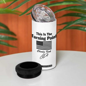 This is The Turning Point 4 in 1 Can Cooler Tumbler American Flag A True Patriot Statement TS02 Print Your Wear