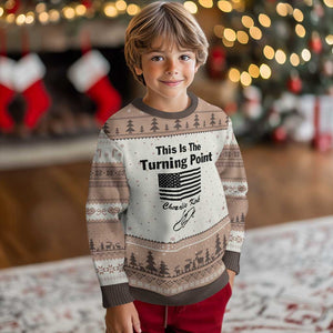 This is The Turning Point Ugly Christmas Sweater American Flag A True Patriot Statement TS02 Mocha Mousse Print Your Wear