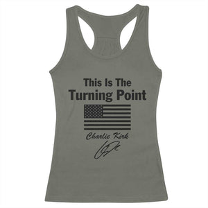 This is The Turning Point Racerback Tank Top American Flag A True Patriot Statement TS02 Military Green Print Your Wear