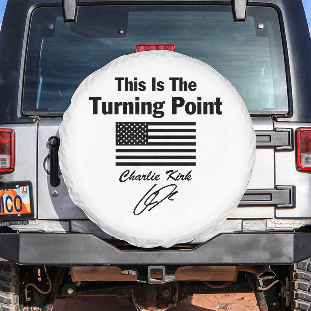 This is The Turning Point Spare Tire Cover American Flag A True Patriot Statement TS02 No hole White Print Your Wear