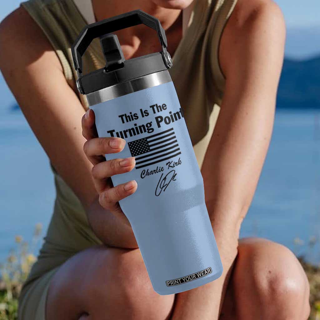This is The Turning Point Flip Straw Tumbler American Flag A True Patriot Statement TS02 One Size: 30 oz Light Blue Print Your Wear