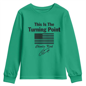 This is The Turning Point Youth Sweatshirt American Flag A True Patriot Statement TS02 Irish Green Print Your Wear