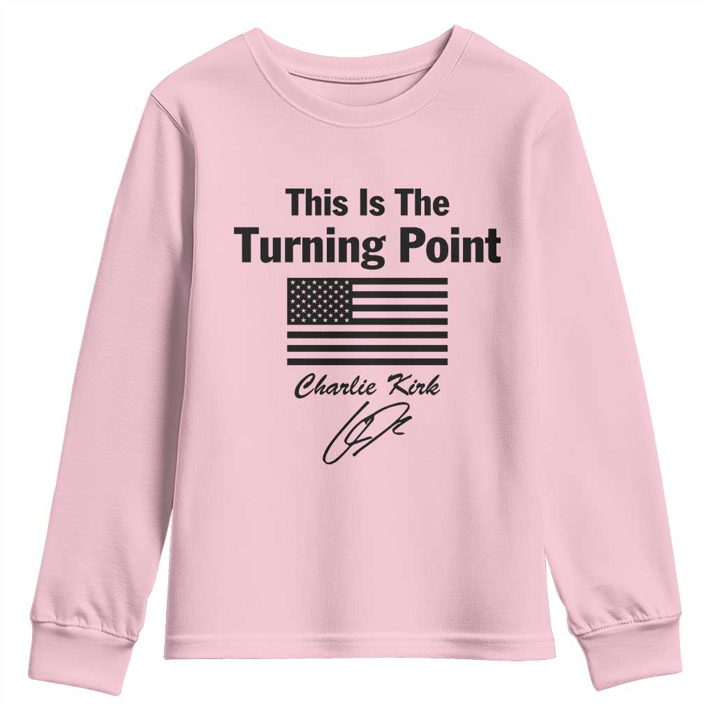 This is The Turning Point Youth Sweatshirt American Flag A True Patriot Statement TS02 Light Pink Print Your Wear
