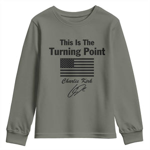 This is The Turning Point Youth Sweatshirt American Flag A True Patriot Statement TS02 Military Green Print Your Wear