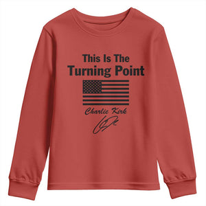 This is The Turning Point Youth Sweatshirt American Flag A True Patriot Statement TS02 Red Print Your Wear