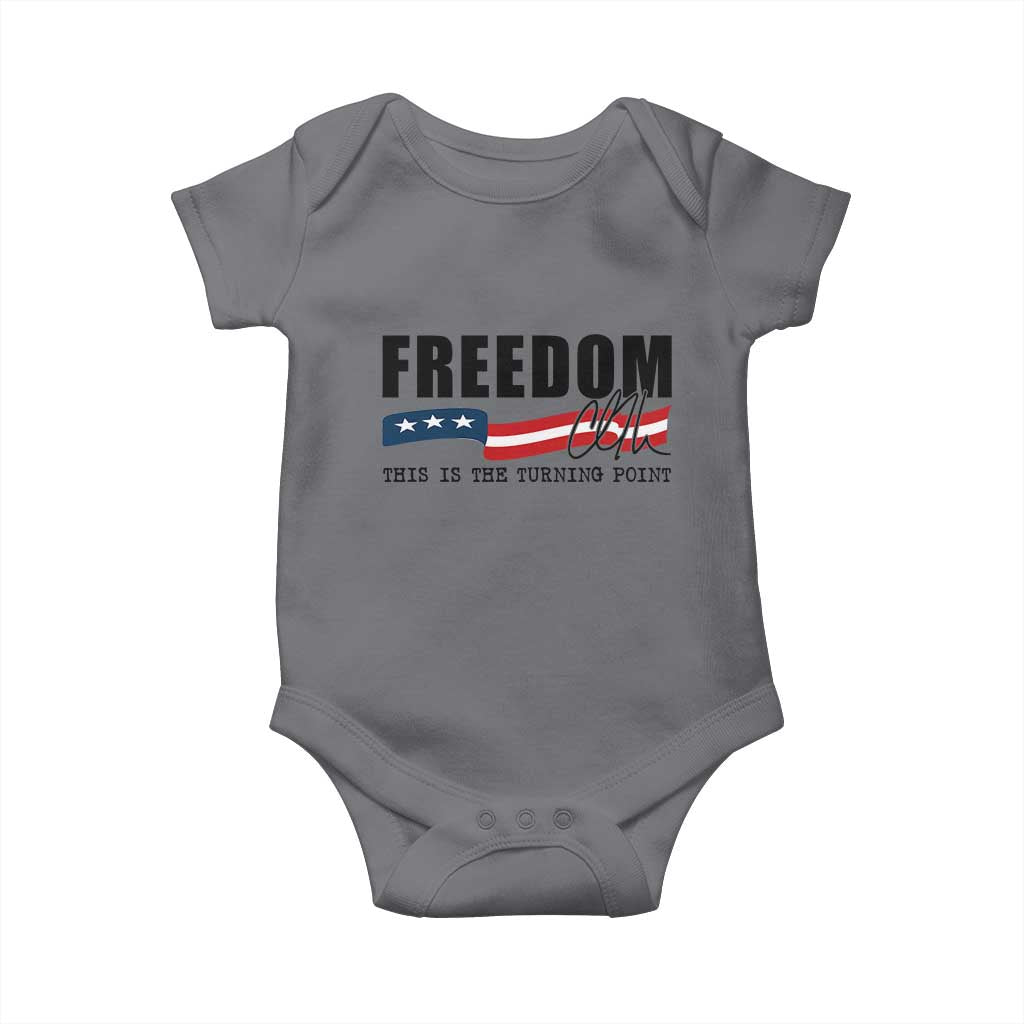 Freedom This Is The Turning Point Baby Onesie True Patriot Liberty Defender American Flag TS02 Charcoal Print Your Wear