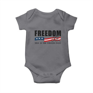 Freedom This Is The Turning Point Baby Onesie True Patriot Liberty Defender American Flag TS02 Charcoal Print Your Wear