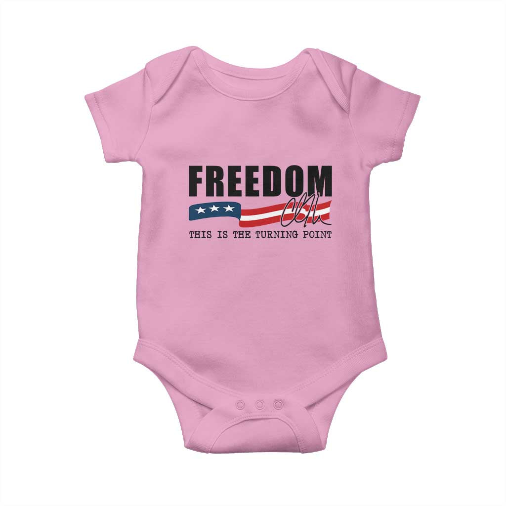 Freedom This Is The Turning Point Baby Onesie True Patriot Liberty Defender American Flag TS02 Light Pink Print Your Wear
