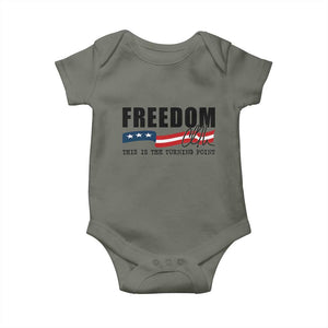 Freedom This Is The Turning Point Baby Onesie True Patriot Liberty Defender American Flag TS02 Military Green Print Your Wear