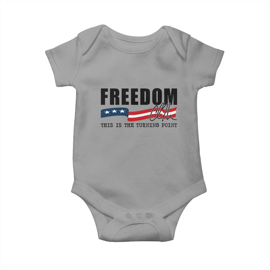 Freedom This Is The Turning Point Baby Onesie True Patriot Liberty Defender American Flag TS02 Sport Gray Print Your Wear