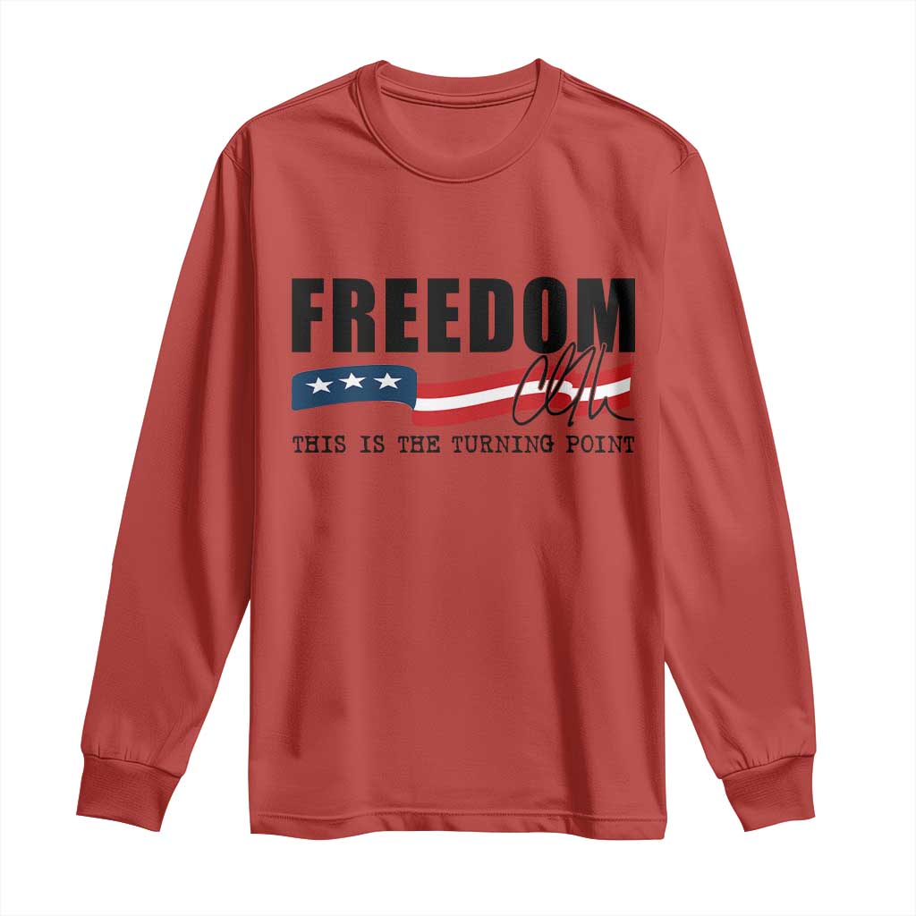 Freedom This Is The Turning Point Long Sleeve Shirt True Patriot Liberty Defender American Flag TS02 Red Print Your Wear