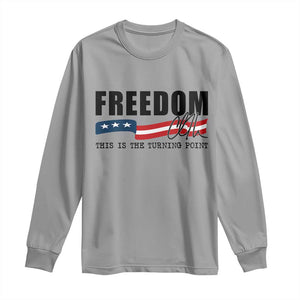 Freedom This Is The Turning Point Long Sleeve Shirt True Patriot Liberty Defender American Flag TS02 Sport Gray Print Your Wear