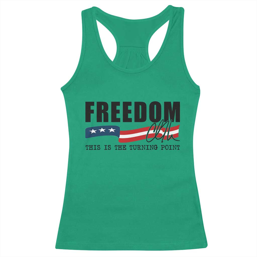 Freedom This Is The Turning Point Racerback Tank Top True Patriot Liberty Defender American Flag TS02 Irish Green Print Your Wear