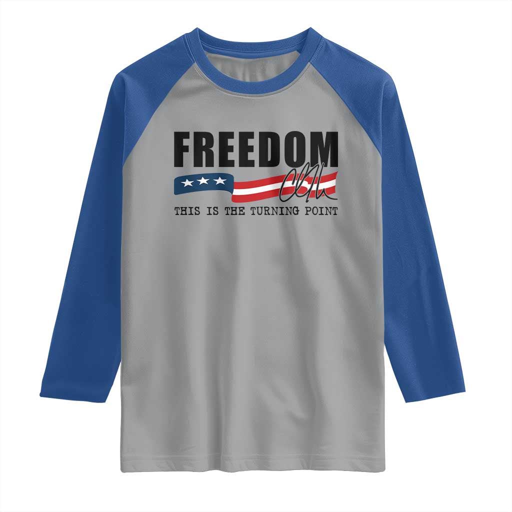 Freedom This Is The Turning Point Raglan Shirt True Patriot Liberty Defender American Flag TS02 Sport Gray Royal Print Your Wear