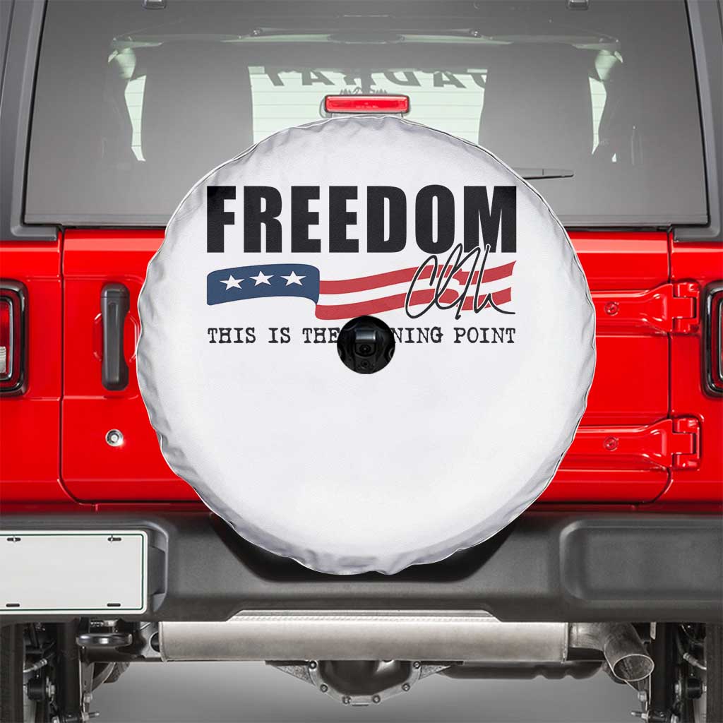 Freedom This Is The Turning Point Spare Tire Cover True Patriot Liberty Defender American Flag TS02 White Print Your Wear