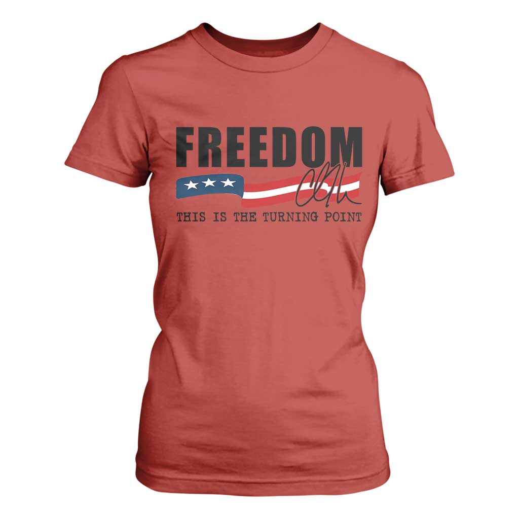 Freedom This Is The Turning Point T Shirt For Women True Patriot Liberty Defender American Flag TS02 Red Print Your Wear