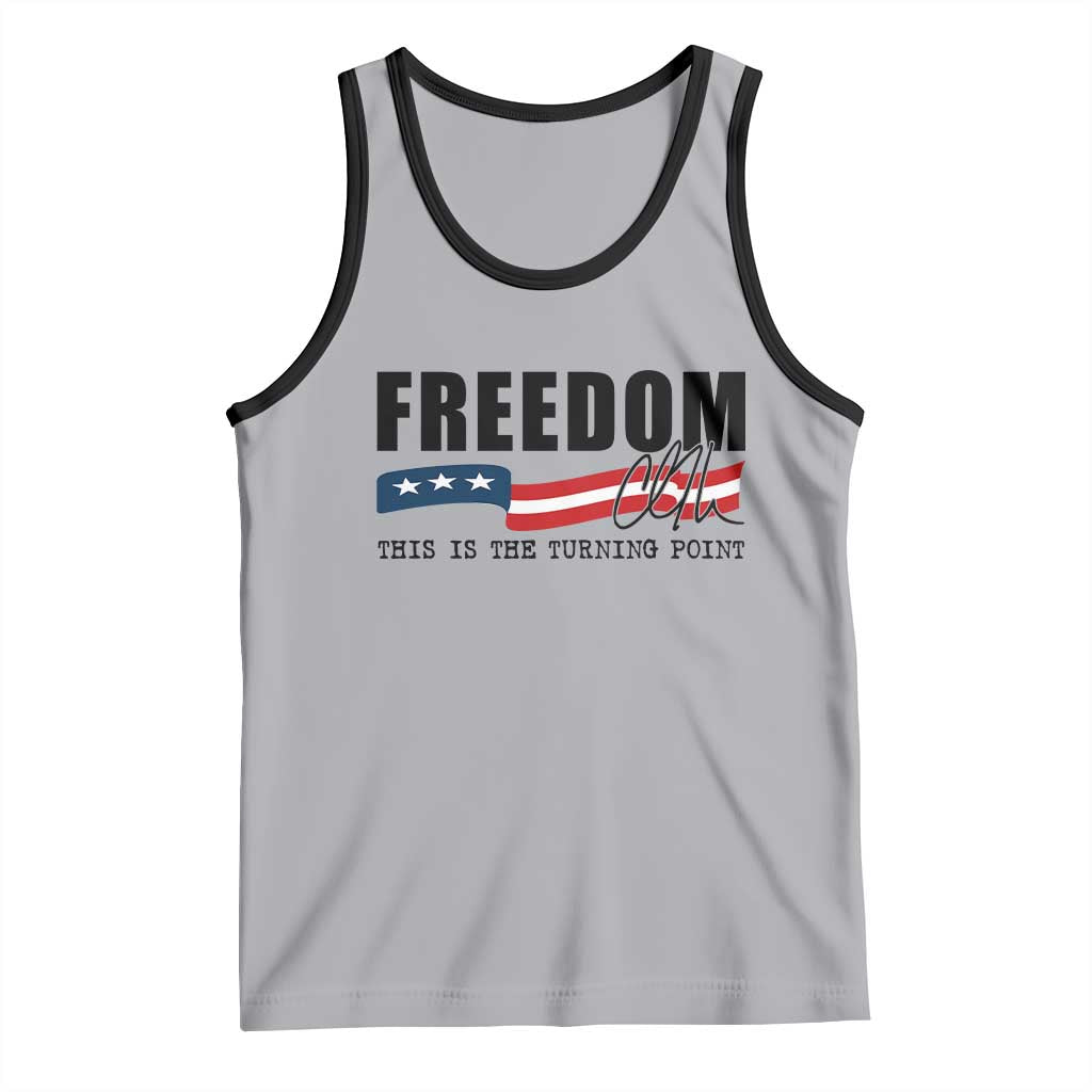 Freedom This Is The Turning Point Tank Top True Patriot Liberty Defender American Flag TS02 Athletic Heather Black Print Your Wear
