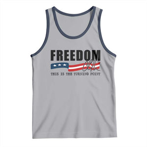 Freedom This Is The Turning Point Tank Top True Patriot Liberty Defender American Flag TS02 Athletic Heather Navy Print Your Wear