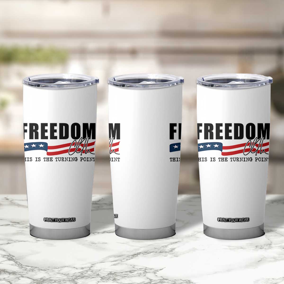 Freedom This Is The Turning Point Tumbler Cup True Patriot Liberty Defender American Flag TS02 Print Your Wear