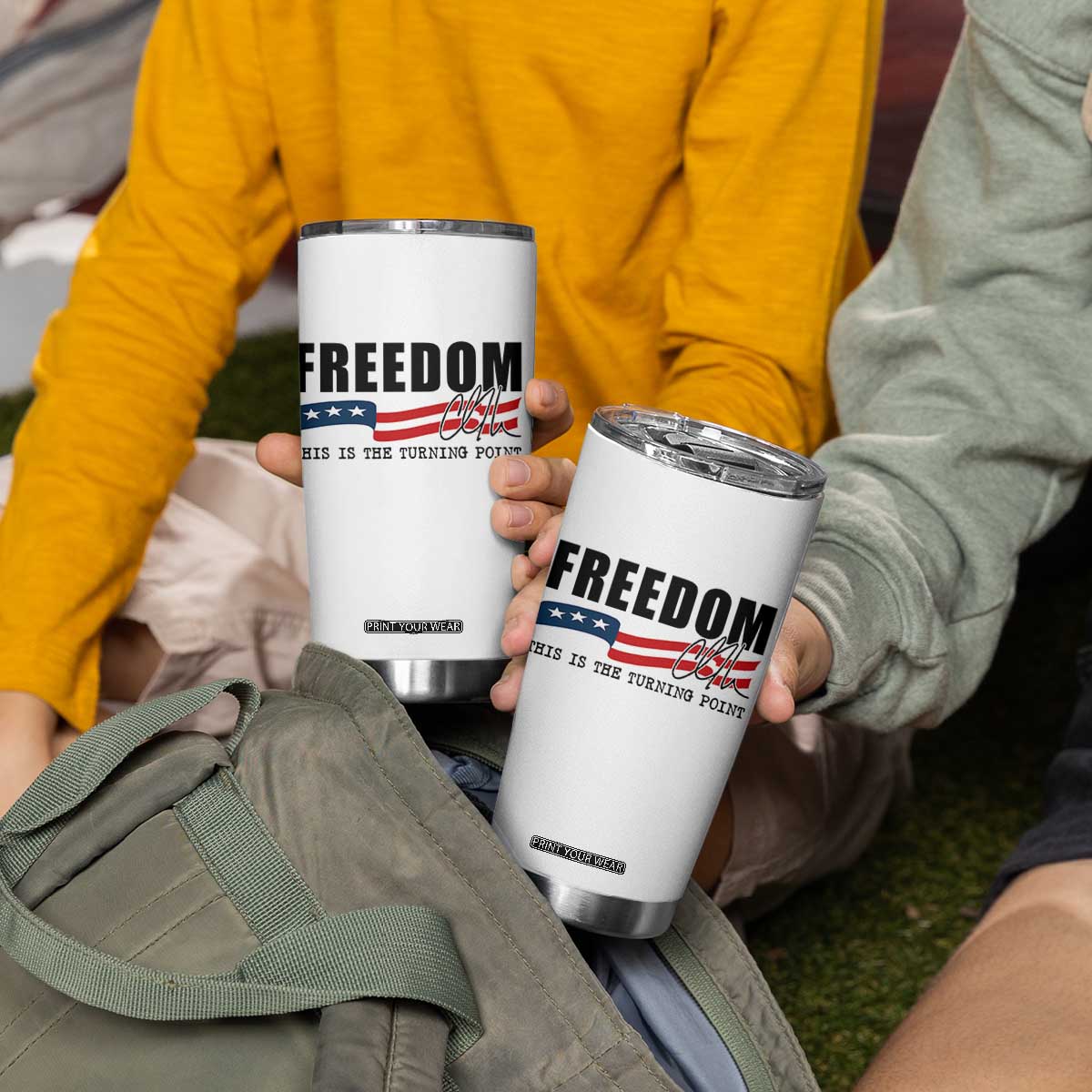 Freedom This Is The Turning Point Tumbler Cup True Patriot Liberty Defender American Flag TS02 Print Your Wear