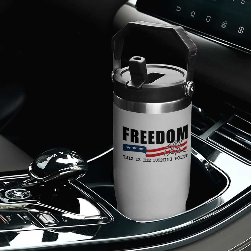Freedom This Is The Turning Point Flip Straw Tumbler True Patriot Liberty Defender American Flag TS02 Print Your Wear