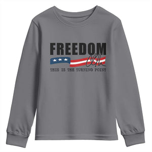 Freedom This Is The Turning Point Youth Sweatshirt True Patriot Liberty Defender American Flag TS02 Charcoal Print Your Wear