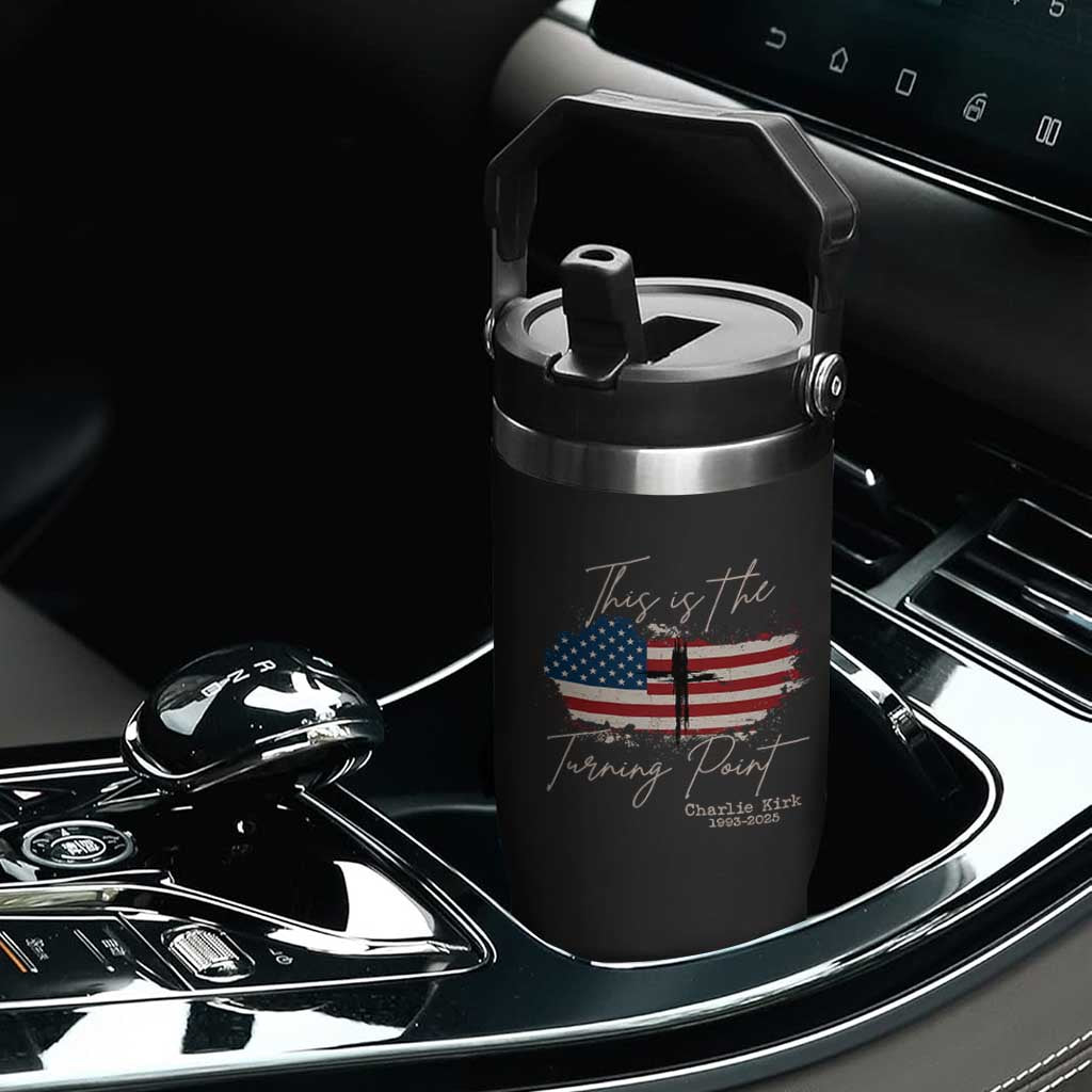 This is The Turning Point Memorial Flip Straw Tumbler Tribute to A True Patriot Christian Faith American Flag TS02 Print Your Wear